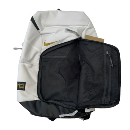 Nike Hoops Elite Backpack White Black Gold Polyester Sports Basketball Travel Laptop School Gym Backpack