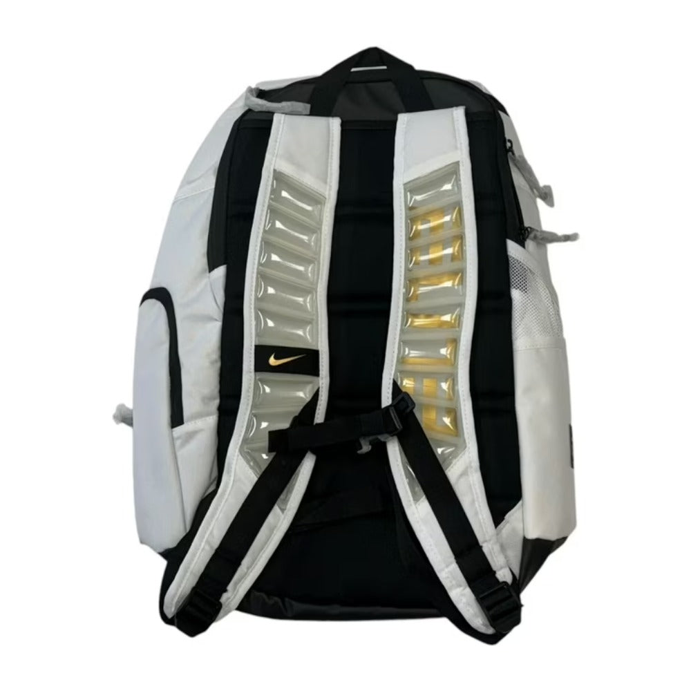 Nike Hoops Elite Backpack White Black Gold Polyester Sports Basketball Travel Laptop School Gym Backpack