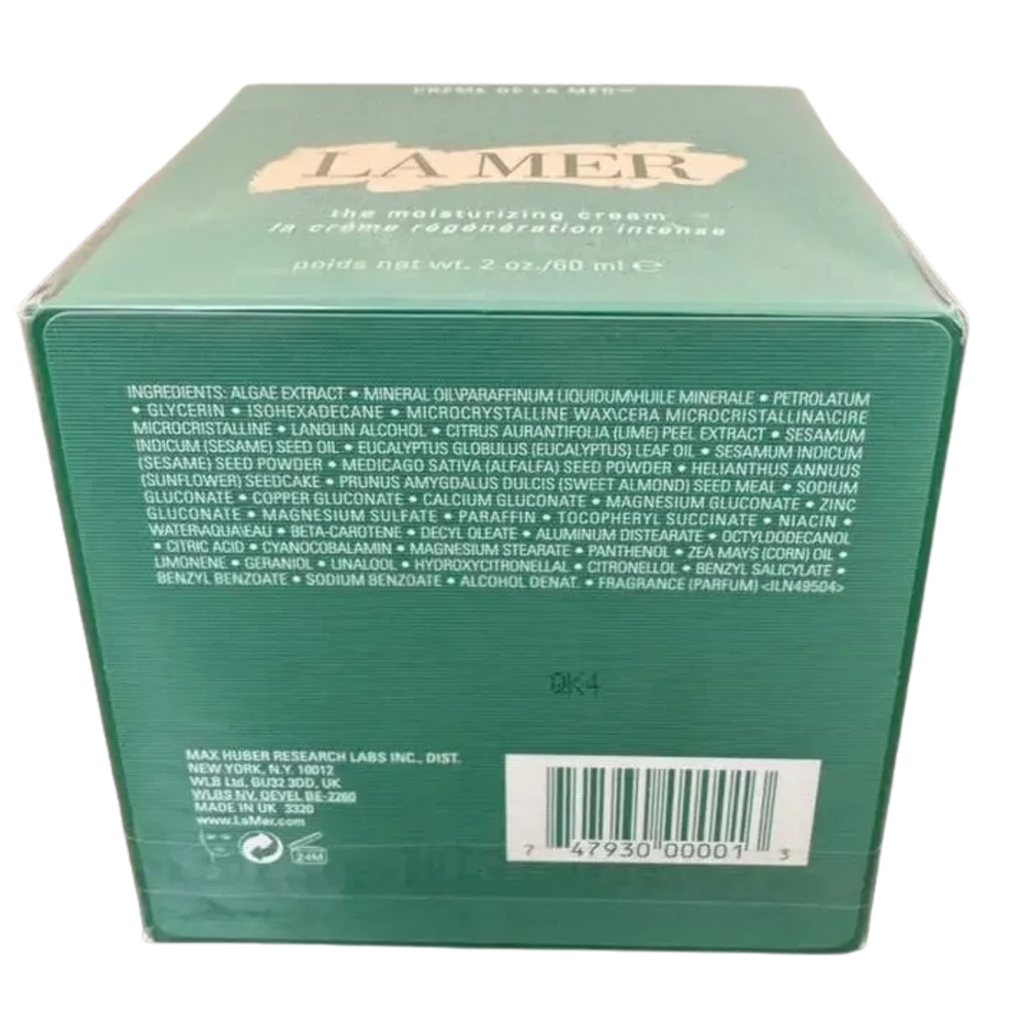 La Mer Creme de La Mer Moisturizing Cream Luxurious Hydration 2oz 60ml